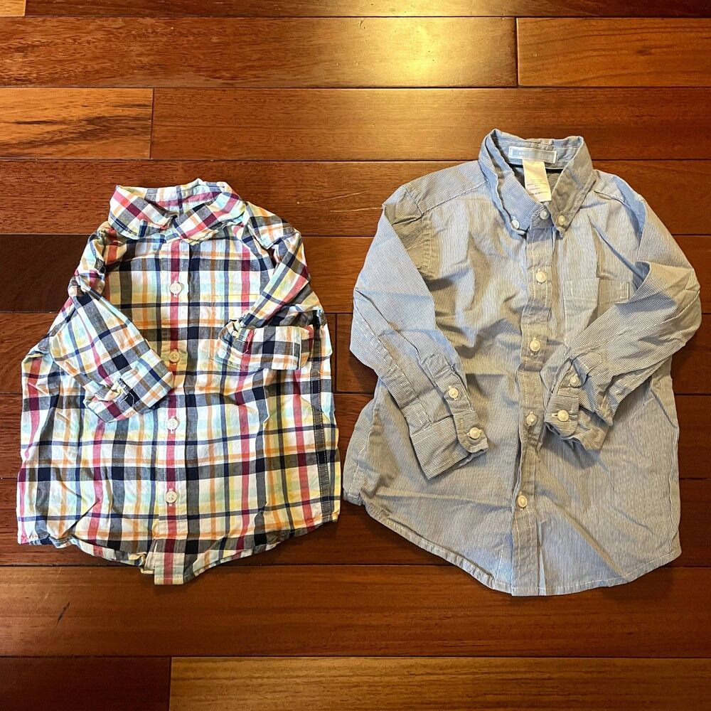 Janie & Jack Lot Boys Polo Button Down Tops Plaid 12-18 months / 18-24 momths